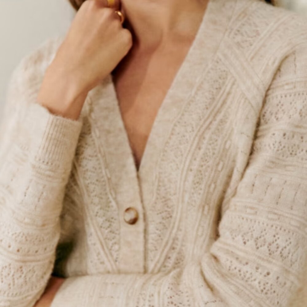 Sezane Eya Carigan mottled beige XXS